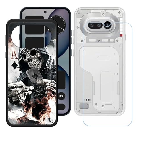 LCEHTOGYE �K�p Nothing Phone 4A +�����K���X�X�N���[���v���e�N�^�[�p�P�[�X�A�K�p Nothing Phone 4A (6,78")�ƌ݊����̂���u���b�N�\�t�gTPU�V���R���Q���P�[�X�ی�J�o�[ WZ4