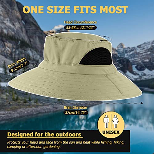 Ordenado Womens Sun Hat UV Protection, Foldable Mesh Waterproof Wide Brim Bucket Hats for Summer Beach Fishing Hiking