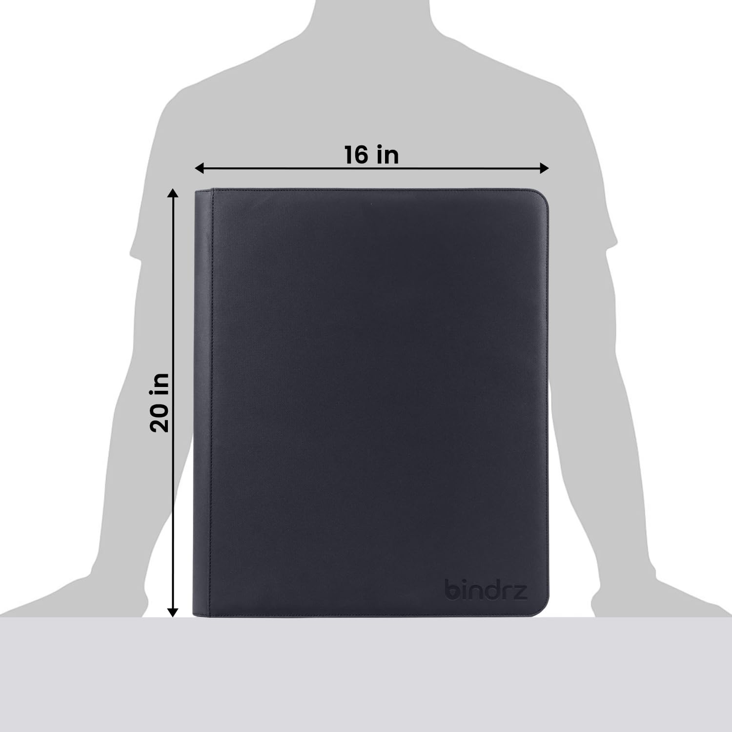 bindrz Raccoglitore XL a 16 tasche con apertura superiore, contiene 512 Toploader – Album con cerniera senza anelli – tasche laterali per CCG TCG MTG e carte sportive in supporti di plastica