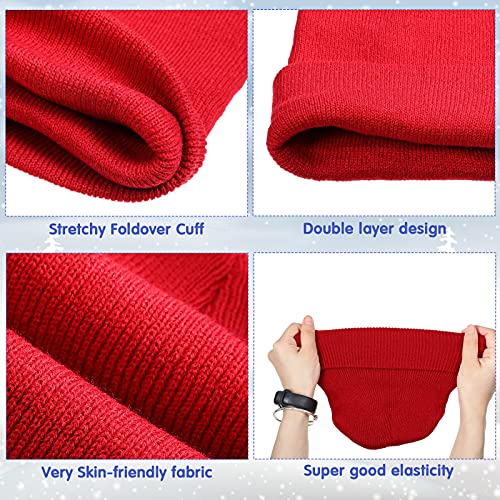 SATINIOR 12 Pieces Toddler Beanie for Baby Kids Boys Girls Beanies Winter Knitted Skull Caps Hats, 12 Colors, Chic Color, Medium4