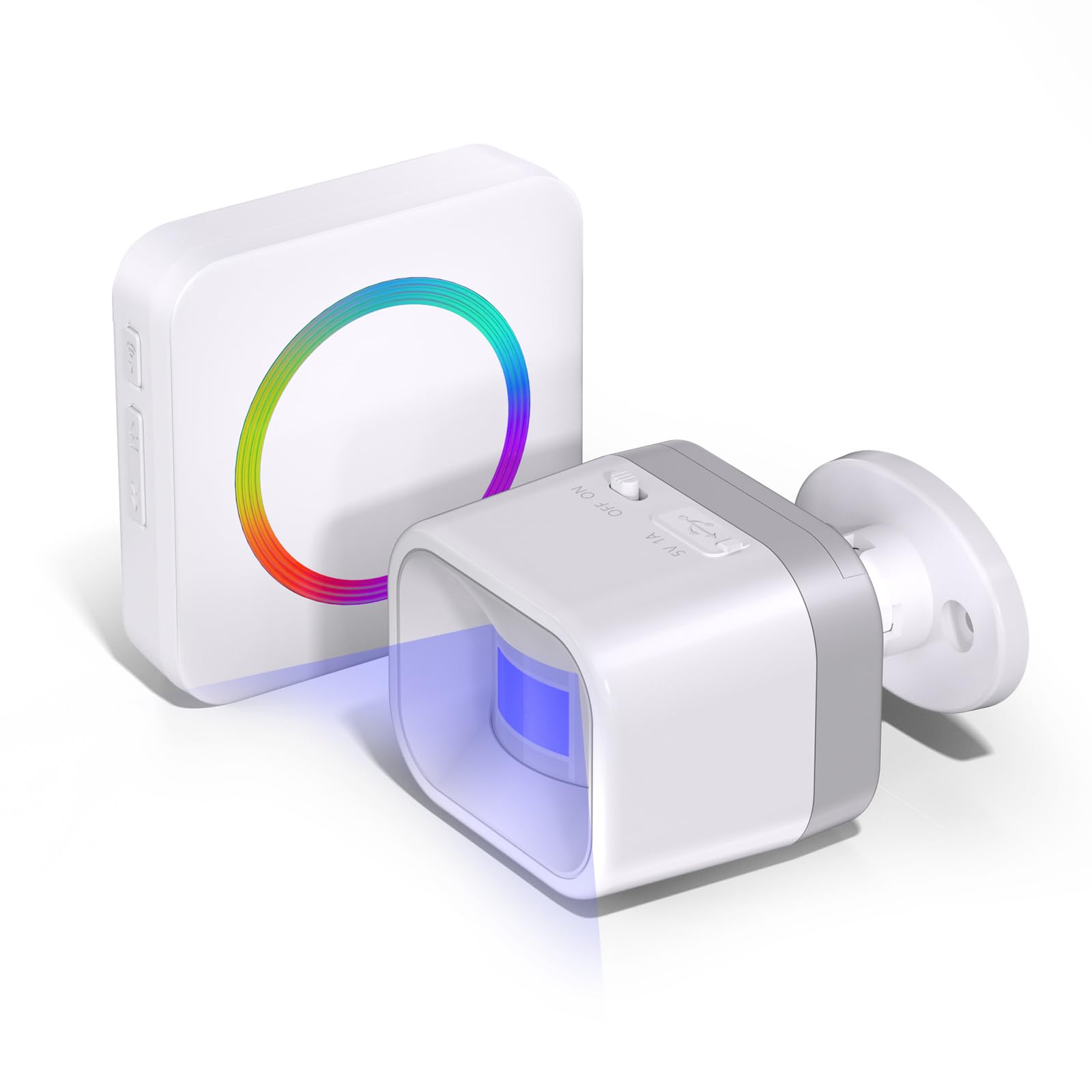 Wireless Driveway Alarm - Motion Sensor Door Chime Motion Detector 58 Melodies & 500FT Range, Business Entry Alert, Elderly Care Monitor