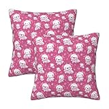 Photo Gallery tzttzt set di 2 federe per cuscini rosa con stampa axolotl, 30 x 30 cm, morbide federe decorative per divano, letto, soggiorno, fattoria