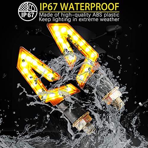 Image of DREAMIZER 2PCS Arrow Motorcycle Turn Signals 15 LED 12V Motorcycle Blinkers Indicators Amber Lamp Compatiable for Motorbike Scooter Quad Cruiser Off Road Touring