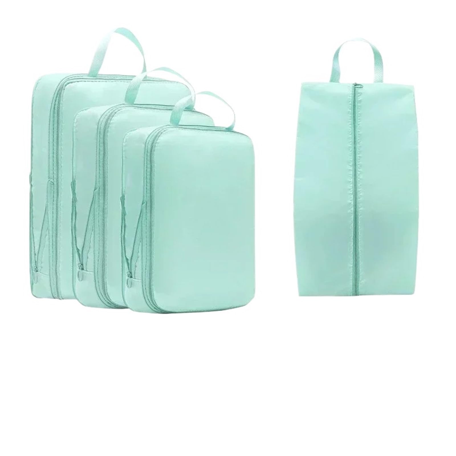 Luggage Organiser Set Compressible Packing Travel Storage Bag Cubes Waterproof Suitcase Nylon Portable With Handbag Luggage Organizer Tidy Suit(Blue)