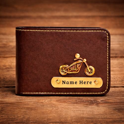 Image of SCPmarts Premium Personalized Wallet for Men with Name & Charm - Stylish Personalized Wallet with Multiple Card Slots & Durable Finish - Ideal Gift for Birthday, Anniversary (Brown)