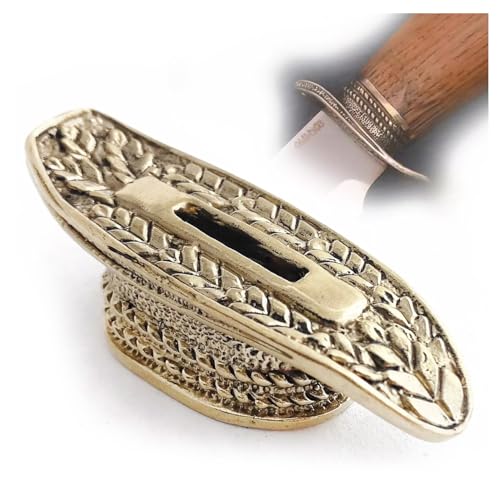 CooB Hunting Knife Finger Guard Bolster, Knife Pommel for Custom Knife Making Guard Fink Figured. DIY Hand-Casted Solid Metal Knives Supplies Accessoriess (Bronze)