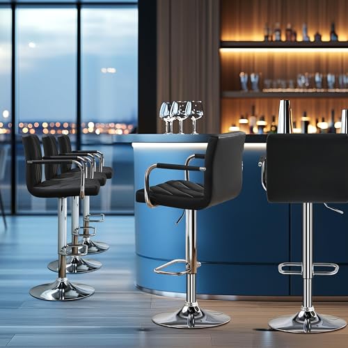 Adjustable Swivel Bar Stools Set of 2 for Kitchen Island and Living Room