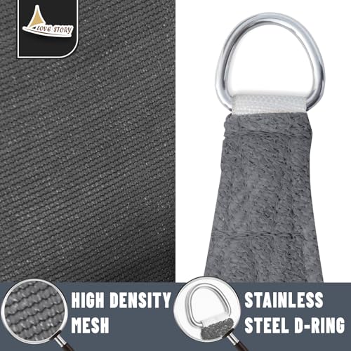 image for LOVE STORY 12' x 12' x 12' Triangle Dark Grey Sun Shade Sail Canopy UV