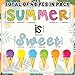 AnyDesign Summer Ice-Cream Cutouts 48Pcs Summer is Sweet Letter Cut Outs Colorful Ice Cream Paper Cutting with Glue Points for Summer School Kindergarten Bulletin Border Decor Kids DIY Craft Projects