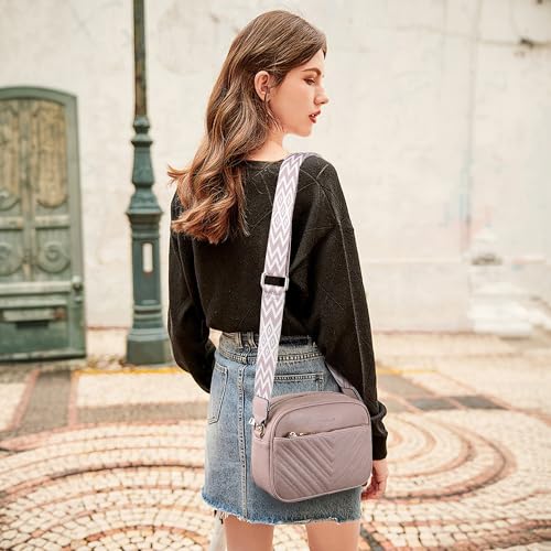 Image of TANTOMI Crossbody Purses for Women Leather Purse Shoulder Handbags with Wide Strap, Small Crossbody Bags for Women Travel