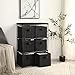 Function Home 6 Drawer Storage Organizer, Fabric Chest Cabinet, 3 Tier Metal Shelves with 6 Non-Woven Collapsible Bins, Organizer Tower Unit for Storing Clothing Documents Books Towels in Black