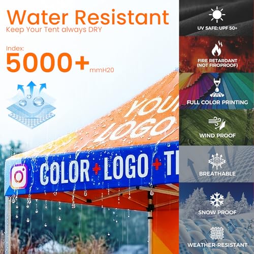 Custom 10x20 Pop Up Canopy Tent with Logo by OPPEINDDIY, Aluminum Frame,Personalized Heavy Duty Outdoor Market Shelter, for Events Vendor,Sellers,Trade Fairs,Party,Marketing & Advertising (10x20) - Image 4