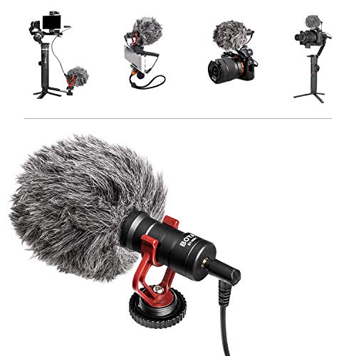 On-Camera Microphone, BOYA MM1 Universal Cardioid Mic for iPhone X 8 8 plus