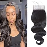 Body Wave Lace Closure 4x4 Free Part Closure Human Hair Brazilian Virgin 100 percent Unprocessed Human Hair Lace Closure Natural Color with Baby Hair, 10 Inch …