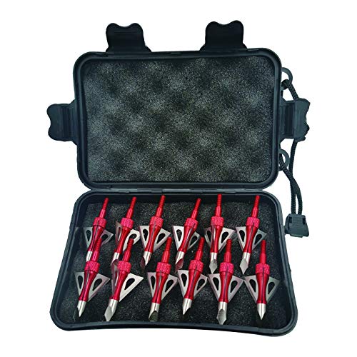 Tbrand Sharp Blades Arrowhead Archery Broadheads Hunting Arrow Crossbow Bolts And Compound Recurve Bow (Red, 12Pcs) #TOP4