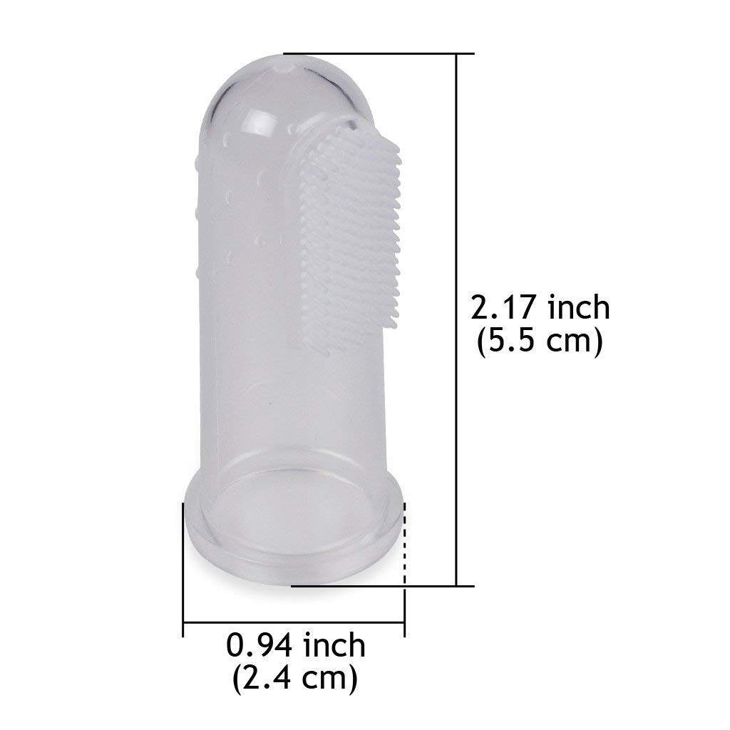 Spazzolino morbido & sicuro da denti per bambino, Spazzolino da denti di dito in Silicone per ragazzi, Spazzolino da denti in gomma, Impacco trasparente per massaggi (3 pezzi di insieme).