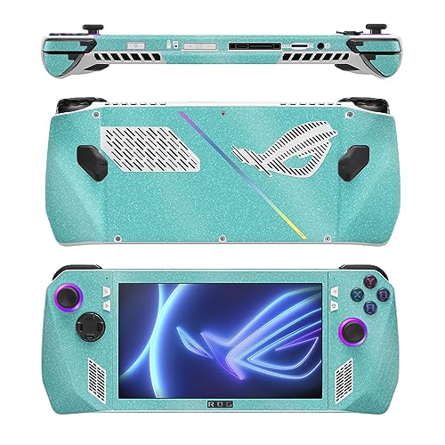 Image of MightySkins Glossy Glitter Skin Compatible with Asus ROG Ally - Solid Turquoise | Protective, Durable High-Gloss Glitter Finish | Easy to Apply