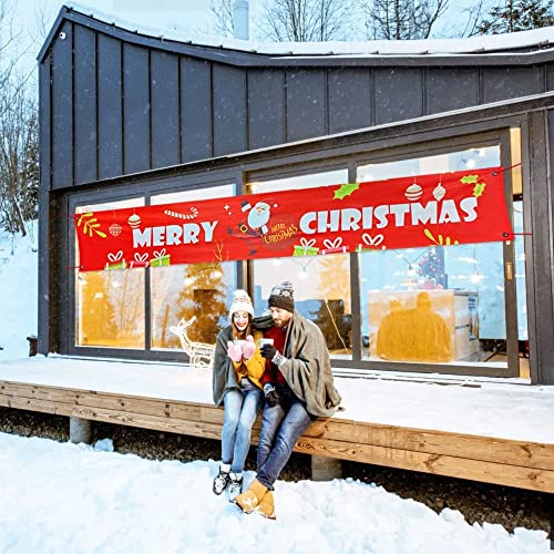 BUENTYA Grande Banner Navidad Feliz Navidad Banner Decoración Banner Navidad Letrero Colgante de Navidad Pancartas...