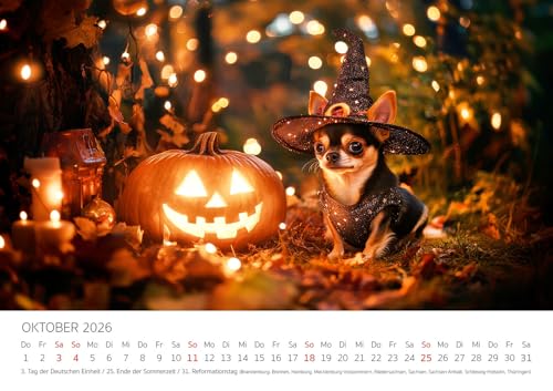 Edition Seidel Premium Kalender Wau Ein Jahr Mit Chihuahua 2026 Format DIN A3 Wandkalender Tiere Welpe Rüde Hündin Haustier Mode Lifestyle Zuhause Melanie Viola