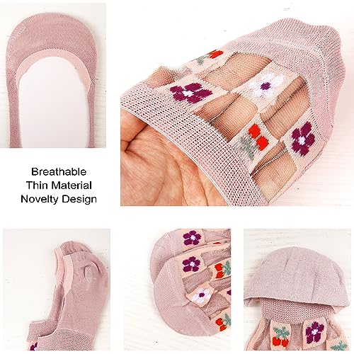 Image of Benefeet Sox Sheer No Show Socks for Women Girls Lace Mesh Low Cut Liner Socks Ultra Thin Nylon Invisible No See Footies Sock