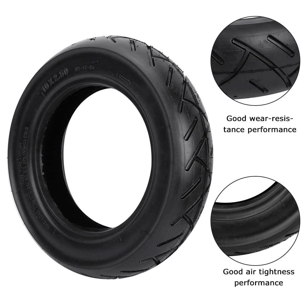 Electric Scooter Tire Inflatable Tyre,10X2.5Inch Outer Scooter Replacement Tire for Electric Scooter Balance Drive Bicycle Tyre Accessory