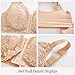 Luckfire Lace Minimizer Wireless Bralette Bra Soft Comfy Front Close,Full Coverage T-Shirt Bras Thin Padded No Underwire Yellowish Brown