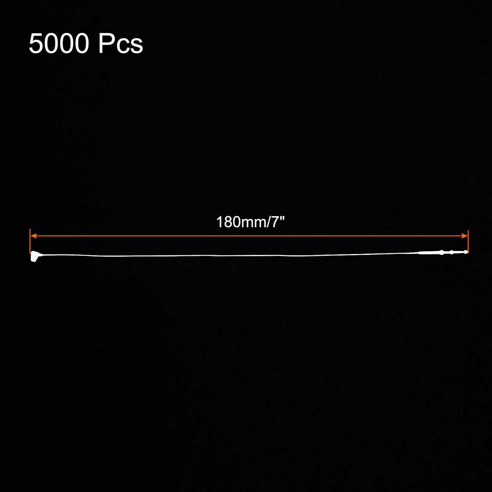 MECCANIXITY 5000pcs Plastic Tag Ties Fastener 7 Inch Security Loop Tie Pins Hang Tags Snap Lock for Clothing Price Tag Shoes Snap Lock Luggage Label, White