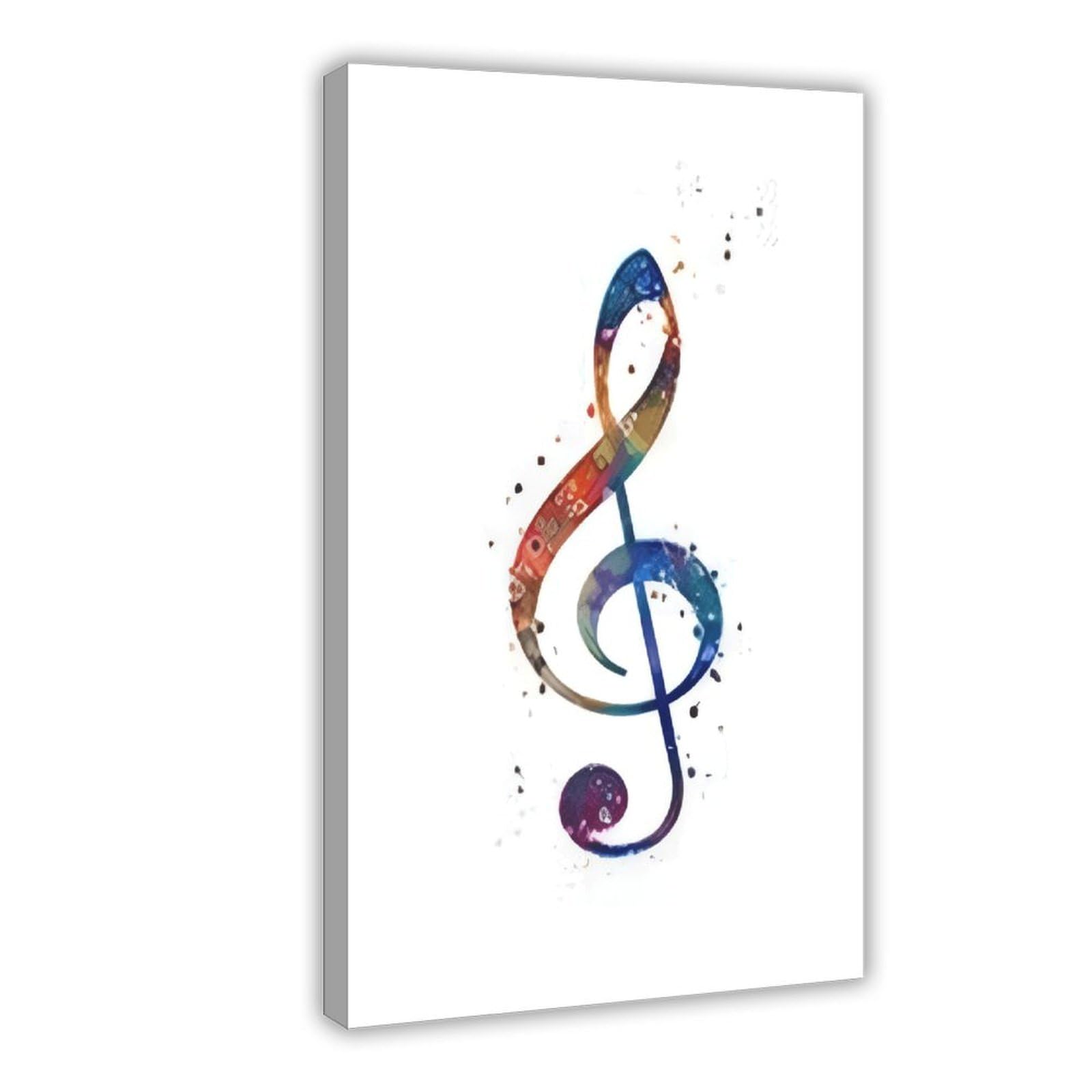 Poster con chiave di violino, decorazione per sala musicale, poster su tela, decorazione per camera da letto, ufficio, stanza, regalo, 50,8 cm di lunghezza x 76,2 cm di larghezza