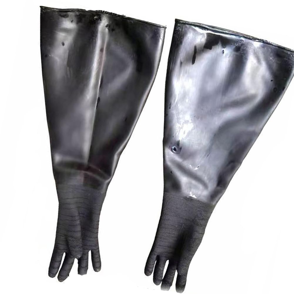 Sandstrahlhandschuhe Sandblasterhandschuhe für Sandblaster Explosionsschrank A pair of wrinkle gloves (diameter 200mm) Sandblasting gloves