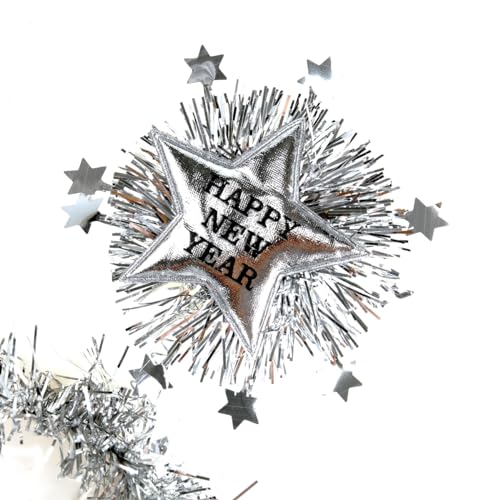 BinaryABC Happy New Year Headband Tiara,Happy New Year Headbands with Star Boppers,2025 New Years Eve Party Supplies,New Years Party Favors,2Pcs - Image 5