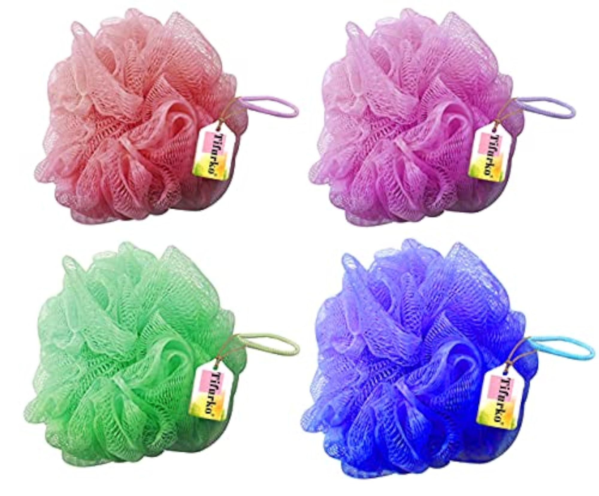 Premium Bath Loofah Sponge Pack of 2, Gentle Exfoliating