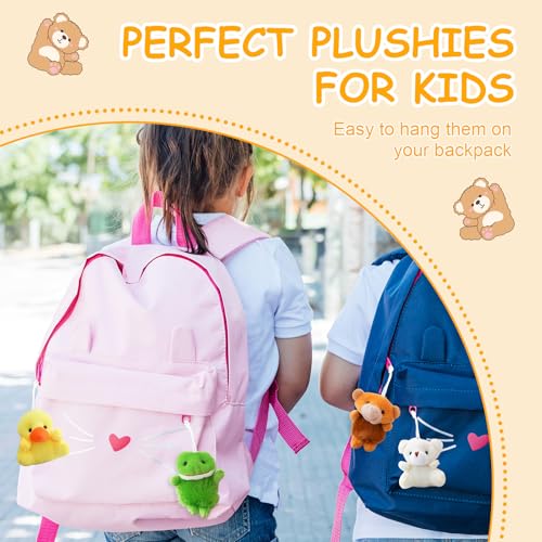 Vlecexs Mini Plüschtiere, 24PCS Mini Kuscheltier, Kleine Stofftiere, Mitgebsel Kindergeburtstag Gastgeschenke, Weihnachten Füllung, Tombola Preise, Plüsch Schlüsselanhänge, Kleine Geschenke für Kinder