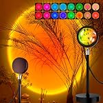 Aluminium Sunset Lamp Projector Sun LED Lamp Projection For Aesthetic Room Décor Sunset Light With Remote 16 Colors Changing Sunrise Mood Atmosphere Lamp For Bedroom,Multicolor