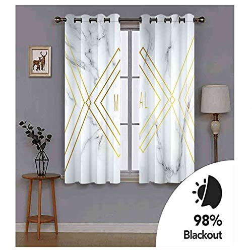 Rideaux occultants de marbre aux lignes dorées 3D en polyester pour une déco chic - 6