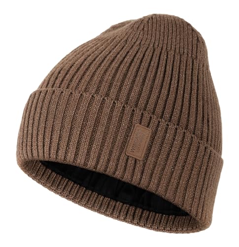 Image of Wmcaps Warm Beanie for Men Women, Fleece Lined Beanie Warm Winter Caps Unisex Fashion Knit Cuffed Cap