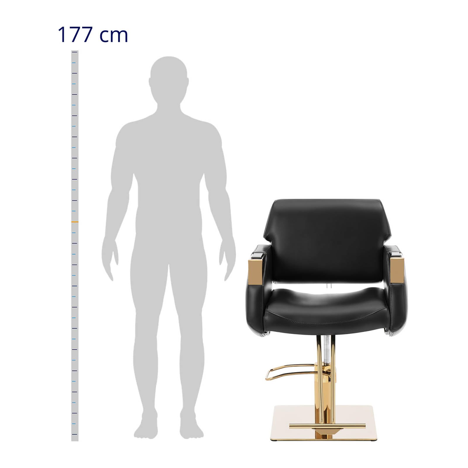 Physa Penryn Black & Gold Friseurstuhl mit Fußstütze 480-630 mm 200 kg Weiß/Golden Barberstuhl höhenverstellbar