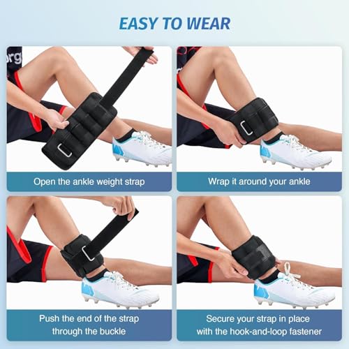 Image of Physiogears Adjustable Ankle /Wrist Weight Cuff 0.5-5 kg - Single Piece for Fitness, Walking, Running & Strength Training- Variations (Black, 0.5 Kg)