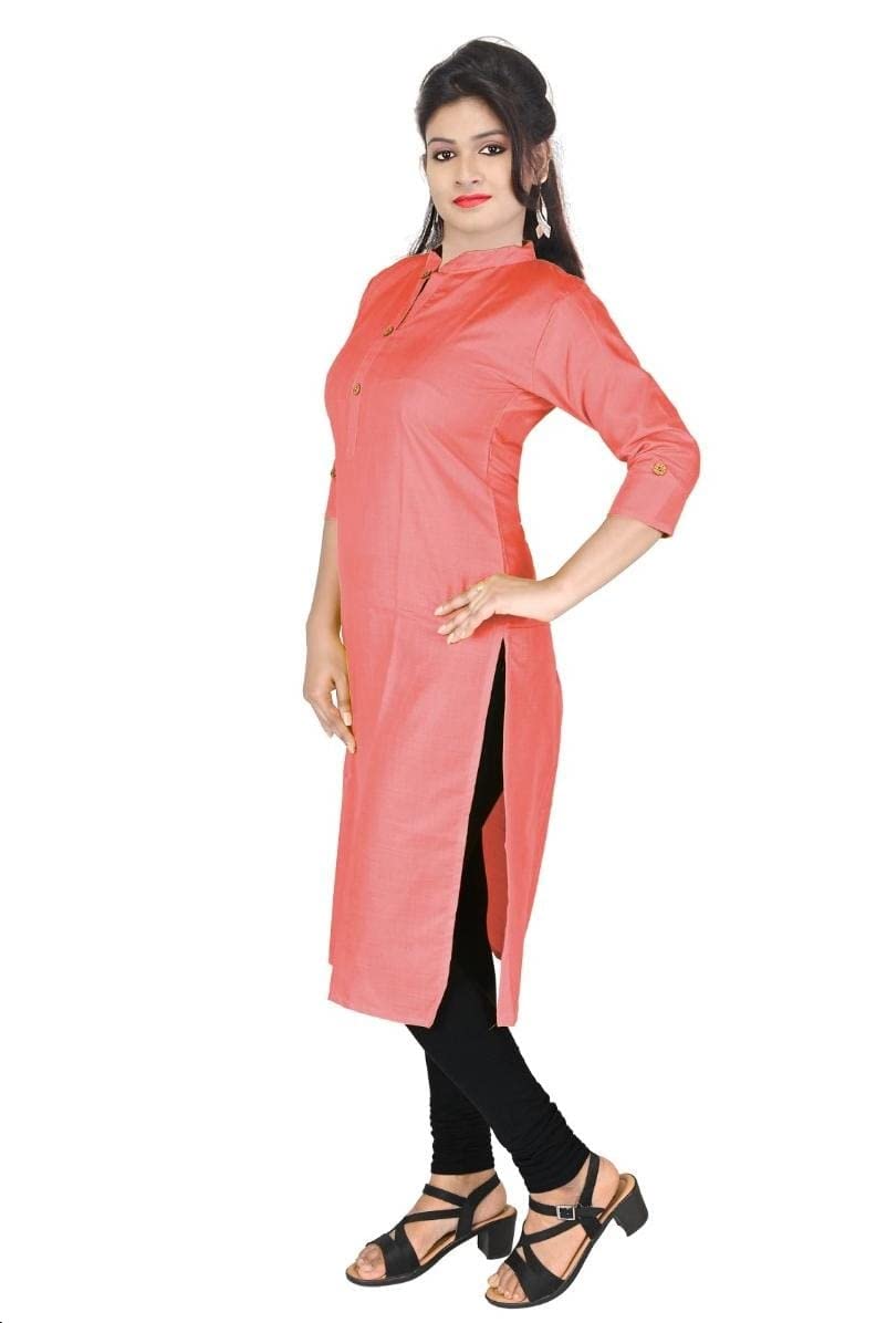 I.T Women's Cotton Slub Kurti | Straight Kurti With Mandarin Style Collar For Ladies, Girls. 3 51ezPUXWSGL. SL1196