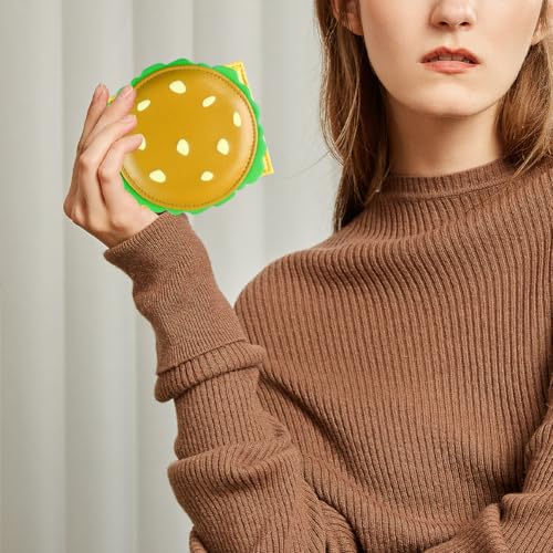Cute Burger-Shaped Bifold Wallet for Women and Girls - RFID Blocking Coins Purse3