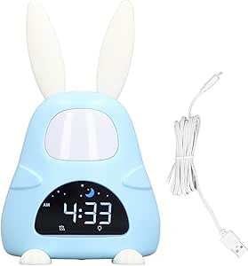 Amazon.com: Cartoon Alarm Clock, Cute Bunny Digital Clock, Sleep ...