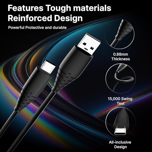 Image of Basesailor 60W USB to Micro Fast Charging Braided Cable, Compatible for Galaxy S7 /S6 /Note /LG /Nexus /Nokia /Kindle / PS4 /Xbox One Controller & Other USB 2.0 Devices,High Speed Data Transmission