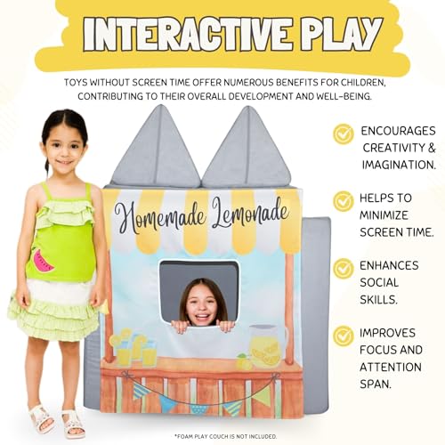 Image of Couch Swag Play Panel for Childrens Foam Sofa Kids Couch (Lemonade Stand)