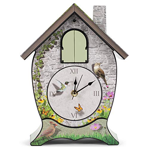 Mark Feldstein & Associates CKGC Mark Feldstein Garden Cottage Singing Cardinal Tabletop Wall Sound Cuckoo Clock 14X10 thumb #2