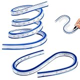 2 Stück Kurvenlineal – Schneiderlineal mit Maßskala – inklusive Biegbares Lineal (30+60cm) für Kurven und Muster, geeignet für Schneider Zeichner