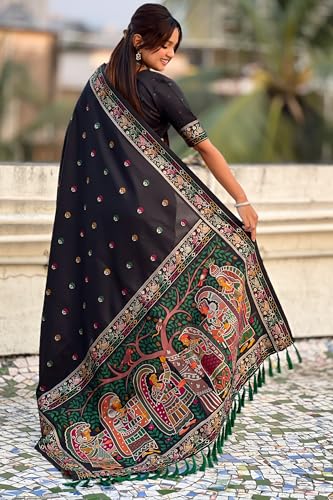 Image of SGF11 Women's Kanjivaram Pure Soft Silk Saree With Unstitched Blouse Piece