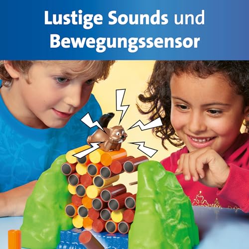 Ravensburger 22246 - Billy Biber - Geschicklichkeitsspiel für ruhige Hände - Spiel für Kinder ab 4 Jahren, Familienspiel für 1-4 Spieler - magische Zauberfolie