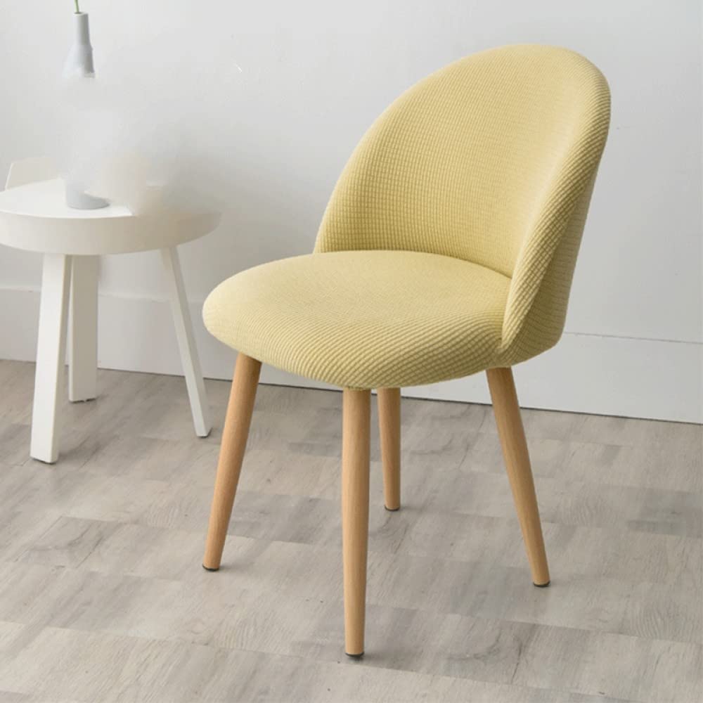 1/2/4/6 Piezas Funda de Silla de Tela de Forro Polar de Pico de Pato 2021 Fundas de Asiento de cojín elástico Grande decoración del hogar a la Moda, Amarillo, 2 Piezas
