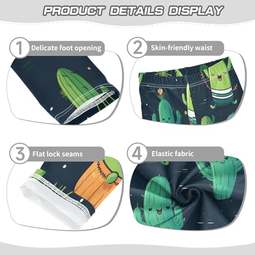 Toddler Girls Leggings Printed Yoga Pants Leggings Green Cartoon Cactus One for Kids3