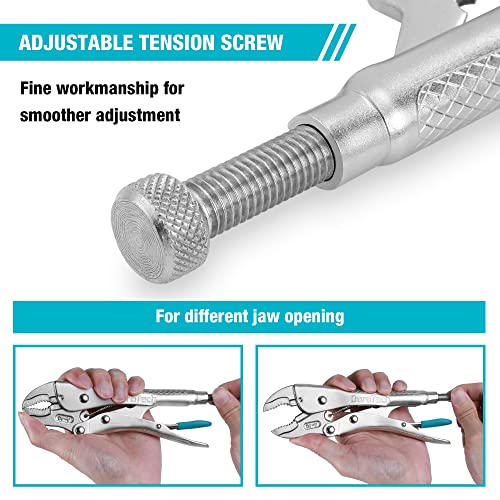 DURATECH 7-Inch Locking Pliers, Premium Cr-V Construction, Curved Jaw Locking Pliers with Wire Cutter, Fit for Clamping Twisting Welding - Image 4