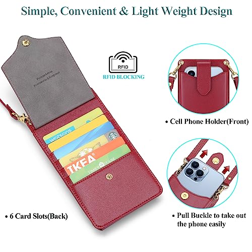 Image of Peacocktion Small Crossbody Cell Phone Purse for Women, Lightweight Mini Small Crossbody Bags for Women with Card Slots